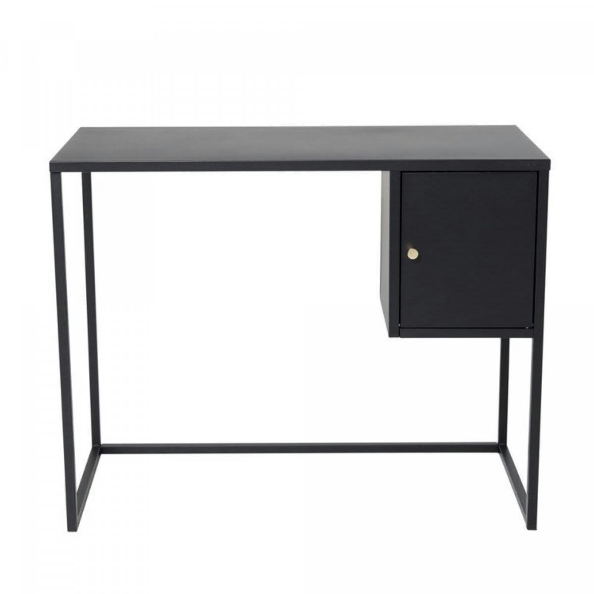 KAPAL - Bureau minimaliste en métal avec placard noir