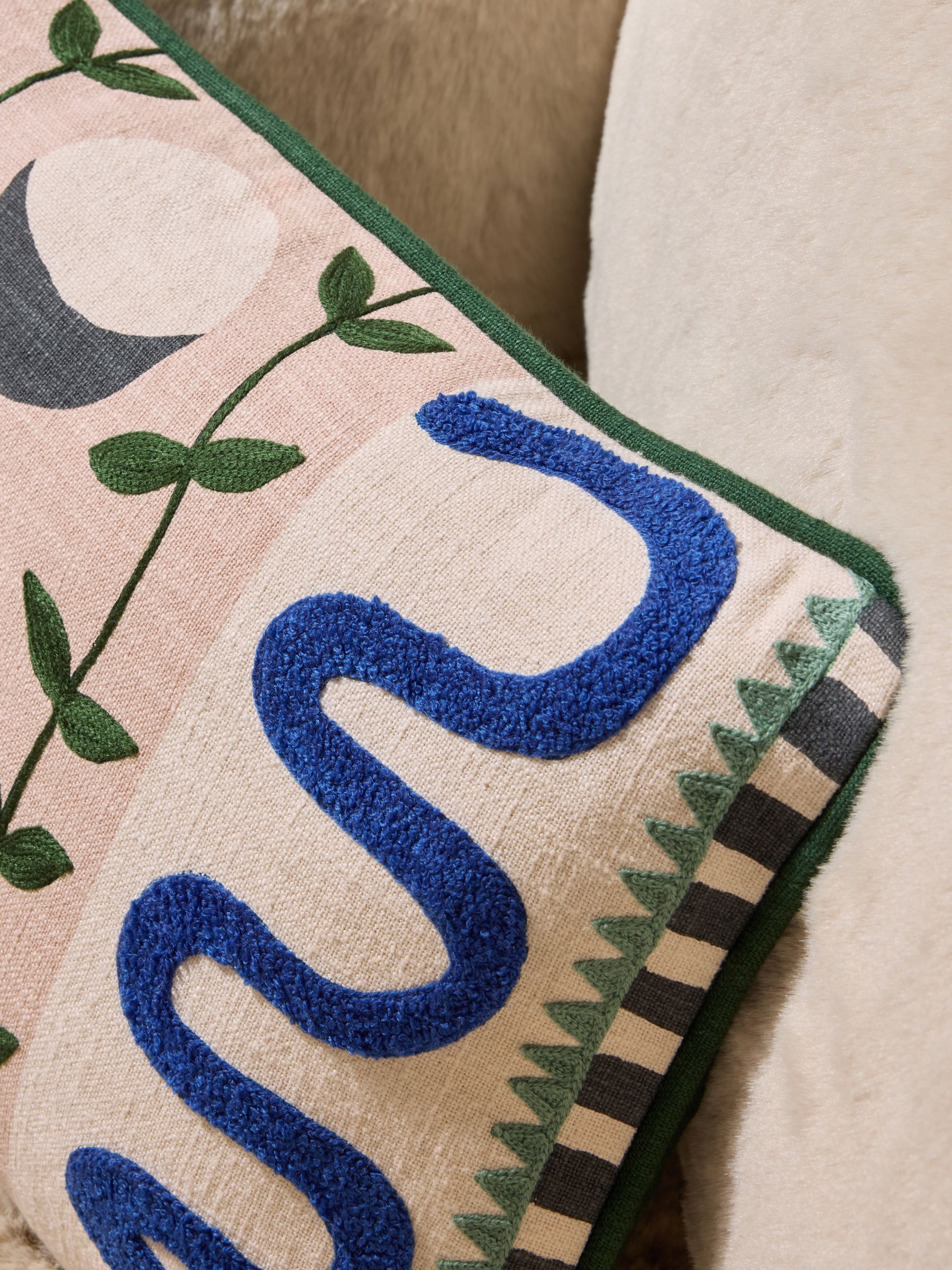 Embroidered Cushion in Aperion