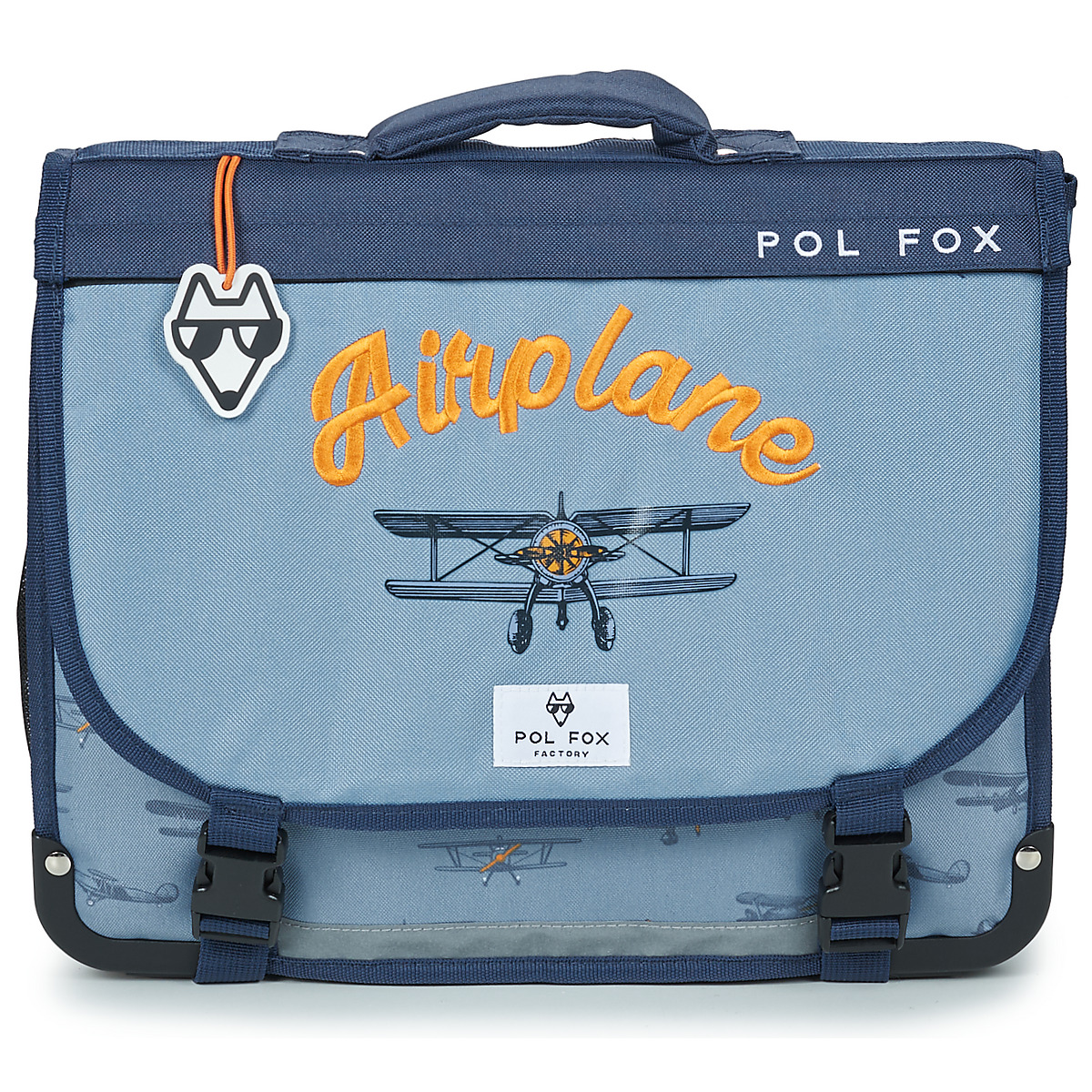 Pol Fox - CARTABLE AIRPLANE 38 CM - Blue