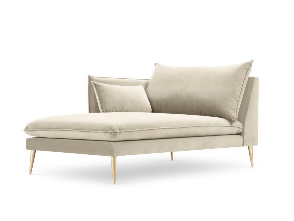 AGATE - Méridienne en velours beige