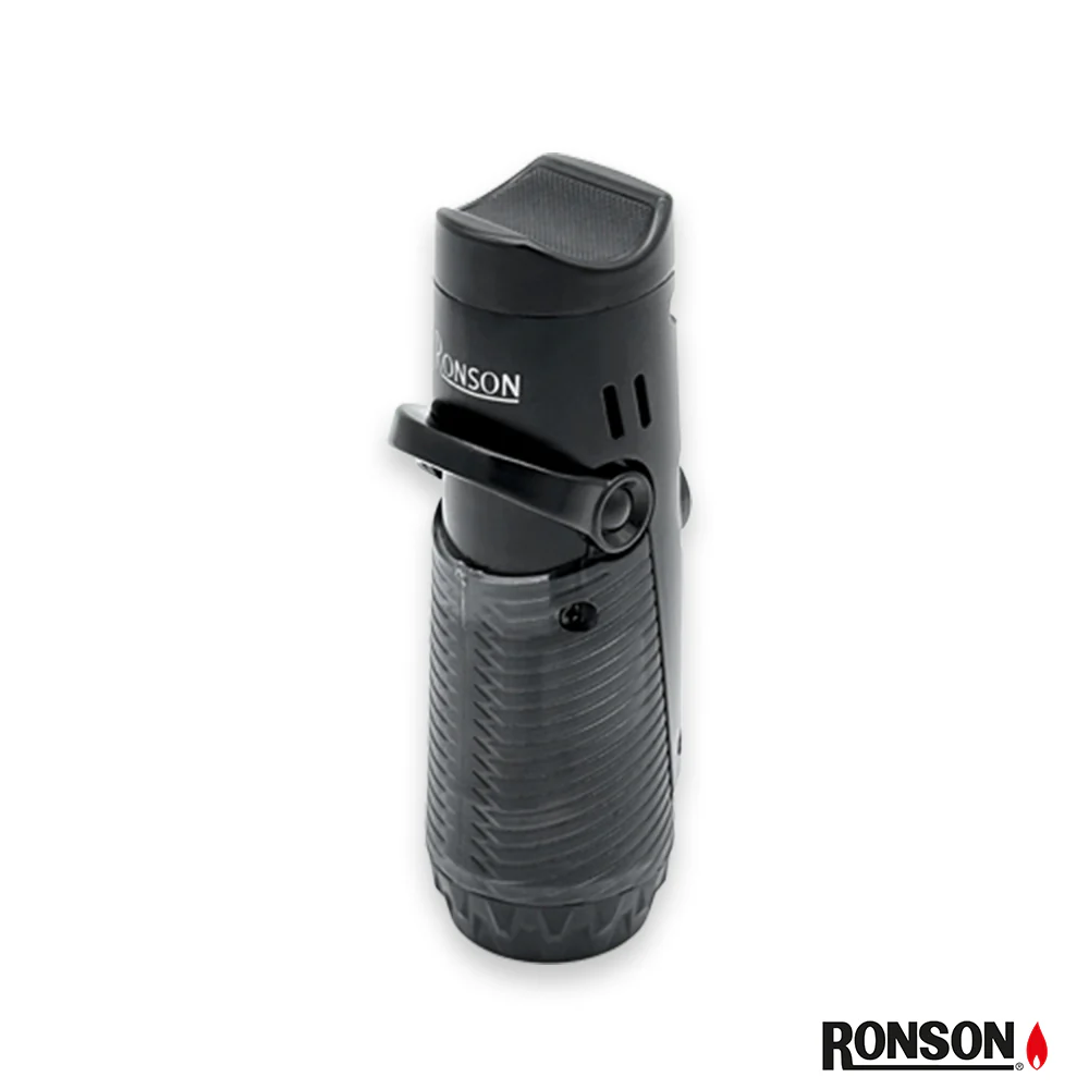 Ronson Bora Cigar Lighter Jet Gas Lighter GUN METAL/BLACK (117002)