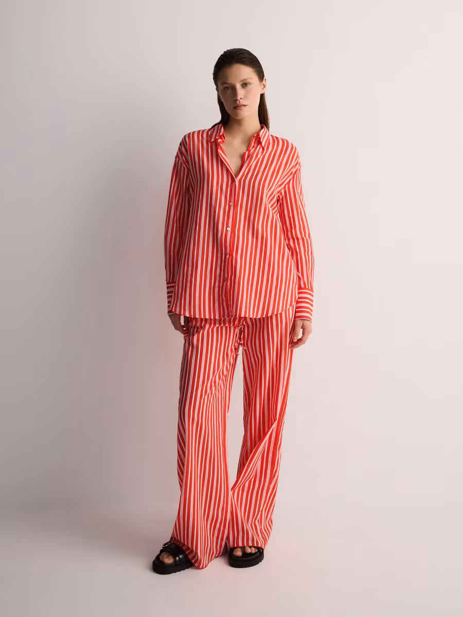 Stripe Cotton Trousers