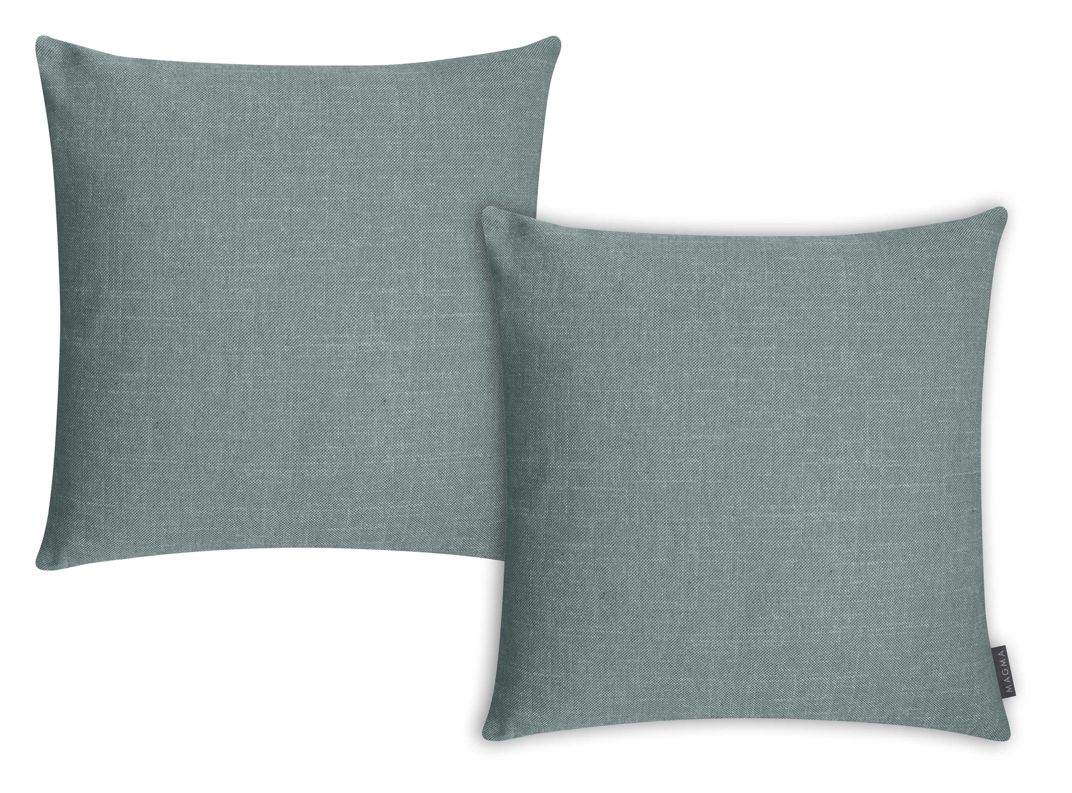 RIVA - Housses de coussin jacquard chiné pétrole -Lot de 2-50x50
