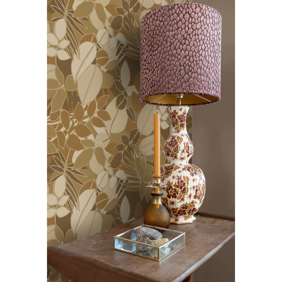 ESTAhome behang bladeren bruin en beige - 50 x 900 cm