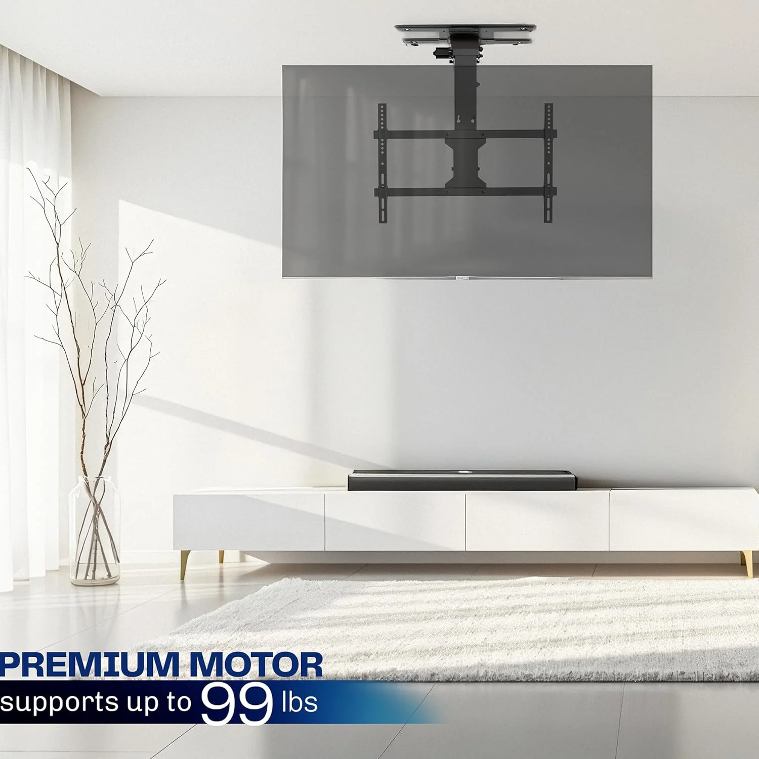 VIVO Electric Ceiling TV Mount, 37 70", Motorized, App Control, Black