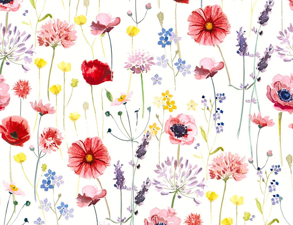Papiertapete Blume Multi