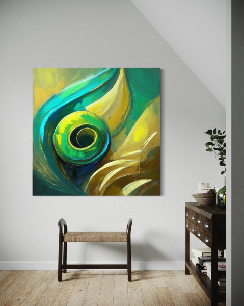 Feeby Obraz na płótnie, Zielona abstrakcja 30x30
