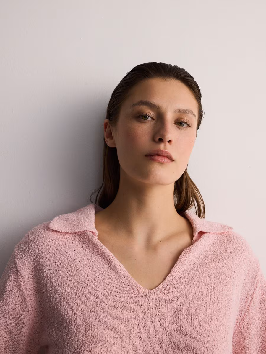 Polo Style Jersey Blouse