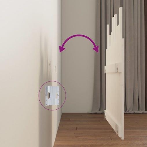 NNEVL Wall Headboard White 95.5x3x80 cm Solid Wood Pine