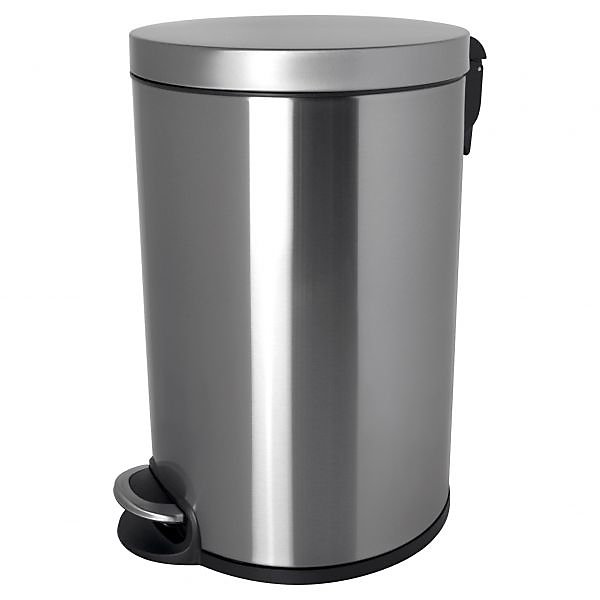 Grande poubelle salle de bain en inox 20 litres