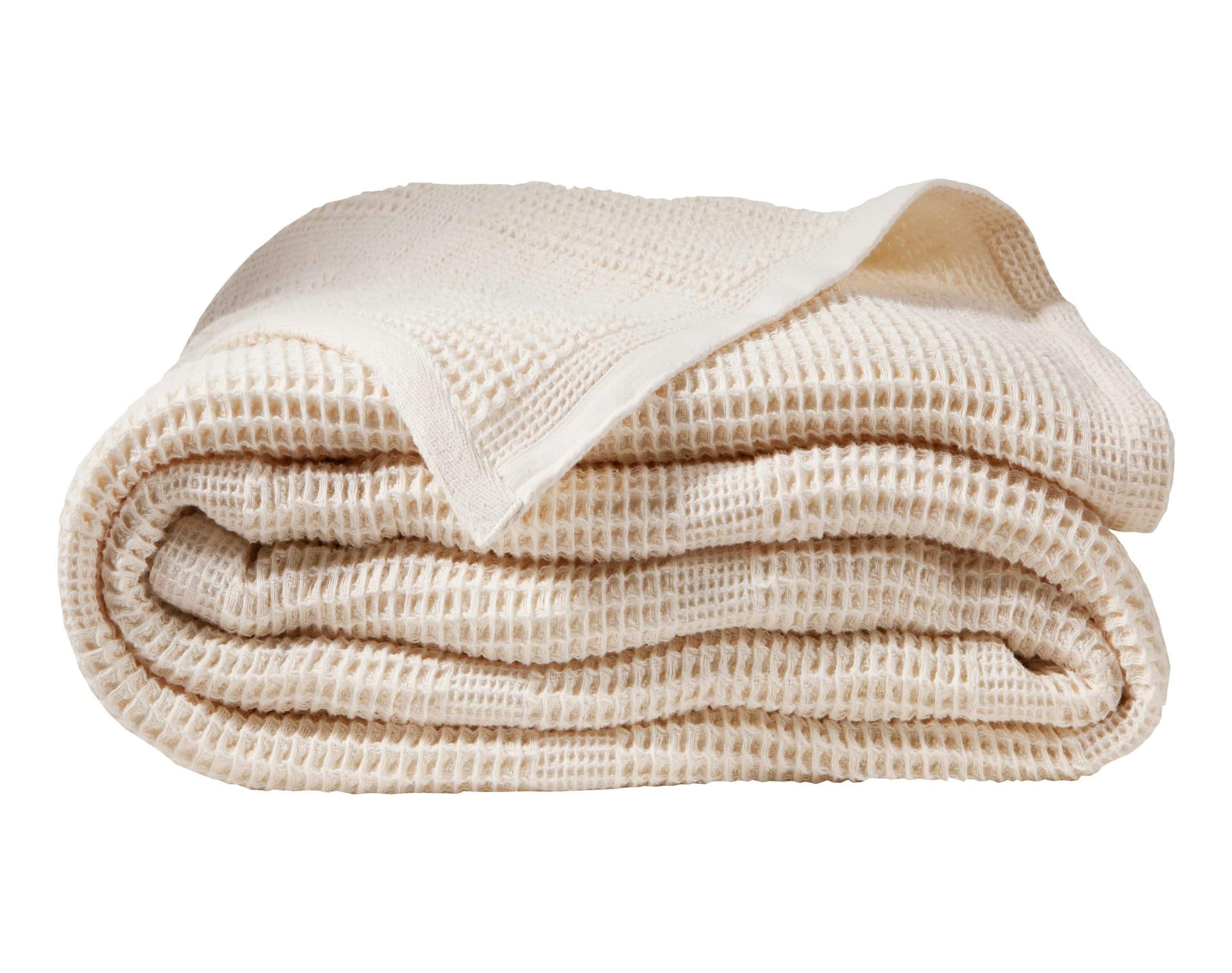 NID D'ABEILLE - Couverture légère 250x270 beige en coton 300 g/m²