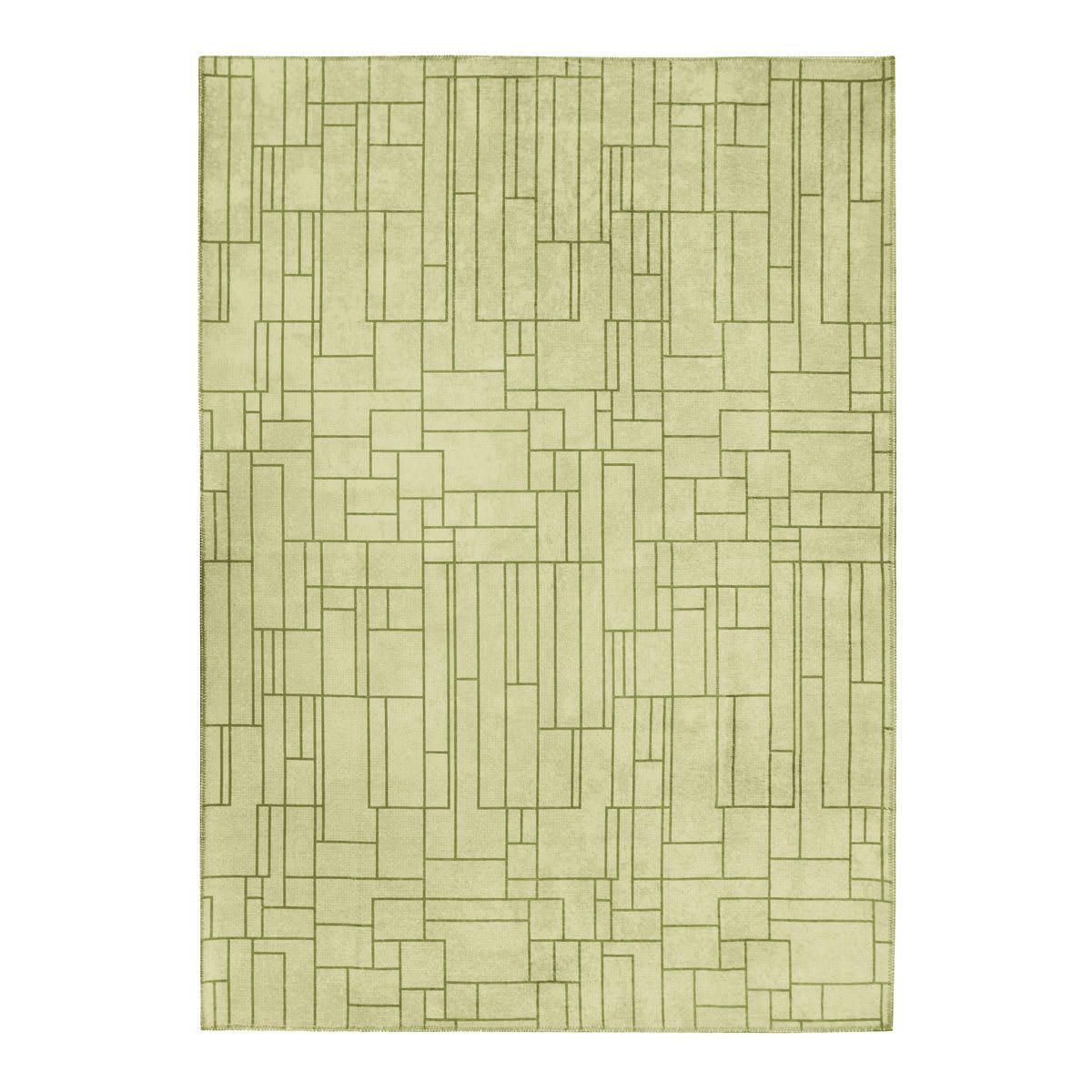 SOBRIETE - Tapis motif lignes art déco vert clair 160x230