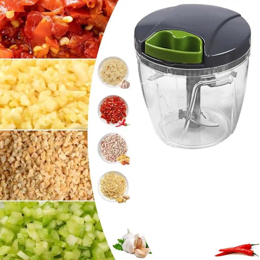 NNEOBA 1000ml Manual Food Chopper &ndash; Hand-Pull String Vegetable Cutter