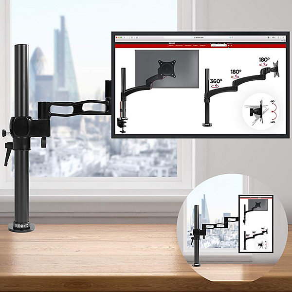DM351X3 BK Support écran PC à pince pour bureau Bras de moniteur Rotatif Inclinable Pivotant Compatible VESA 75 100 Duronic