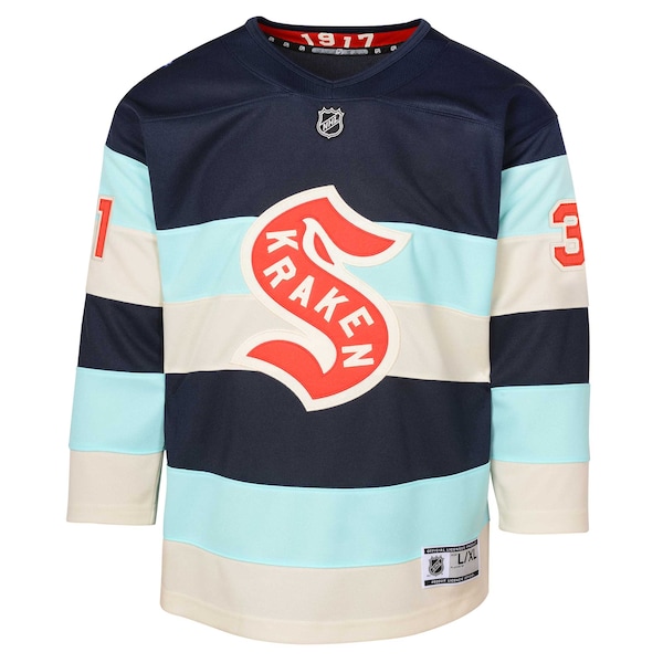 Philipp Grubauer Seattle Kraken Youth 2024 NHL Winter Classic Premier Player Jersey - Deep Sea Blue