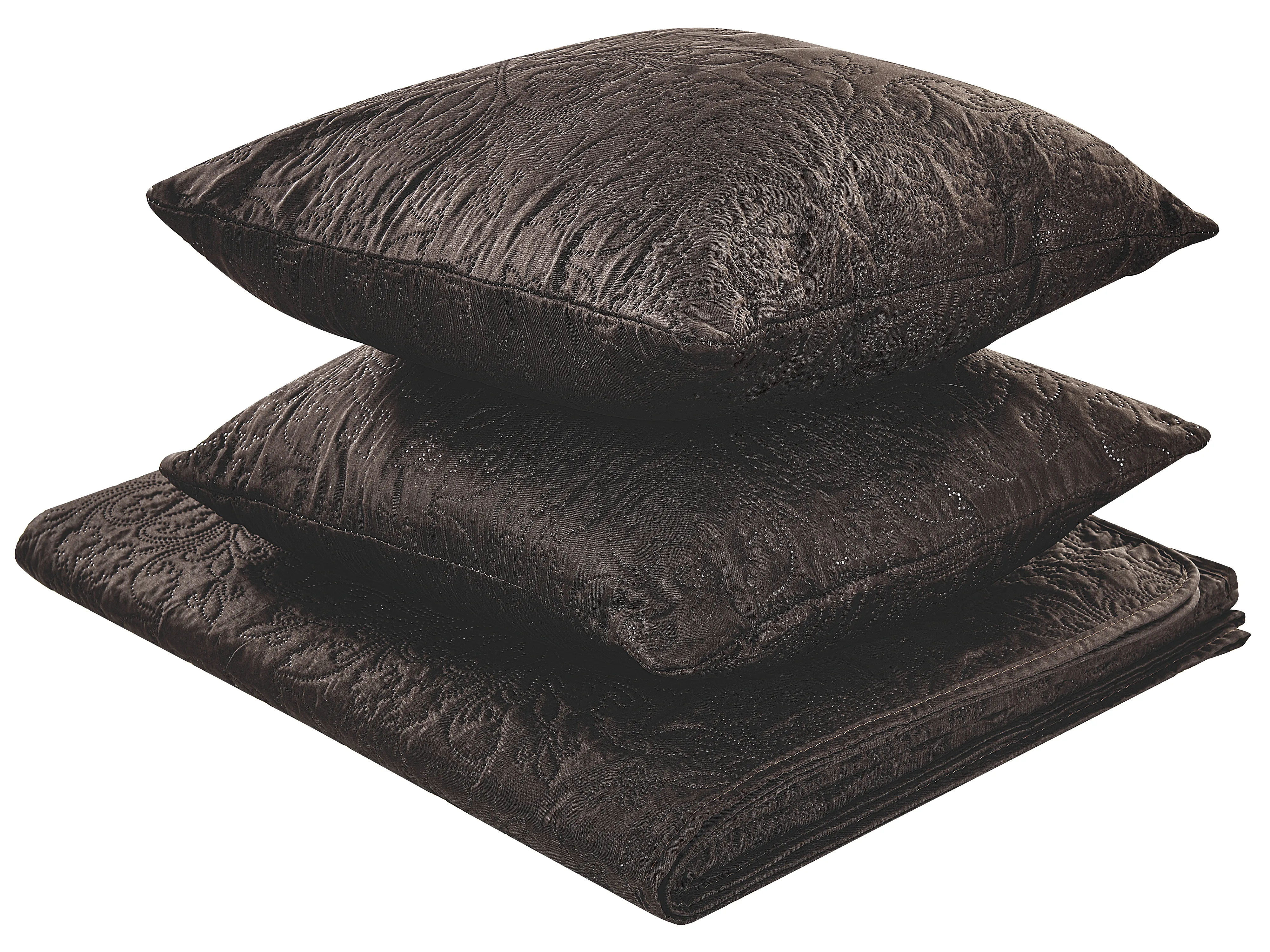 Bedspread with Cushions RAYEN 140 x 210 cm Brown