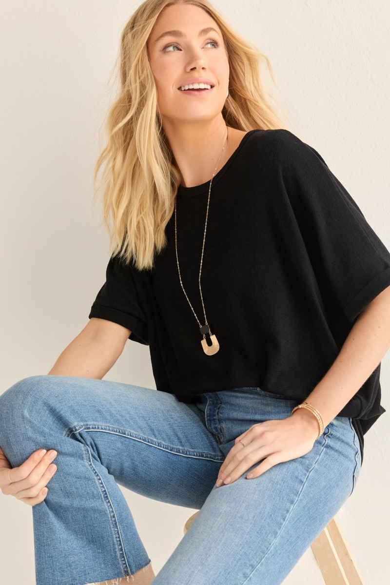 Annabeth Crew Neck Dolman Tee