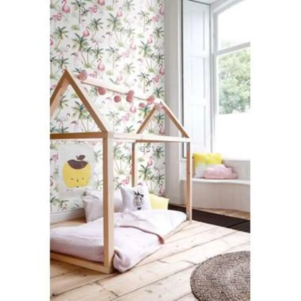 ESTAhome behang XXL - flamingo's - roze - 0.465 x 8.37 m