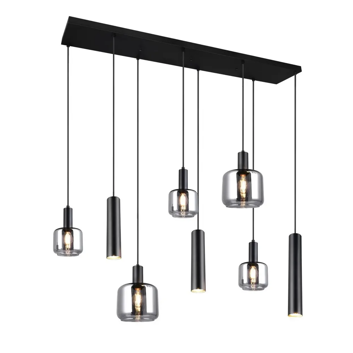 Trio Leuchten hanglamp Mataro - 8 lichts - 118 x 150  cm - zwart