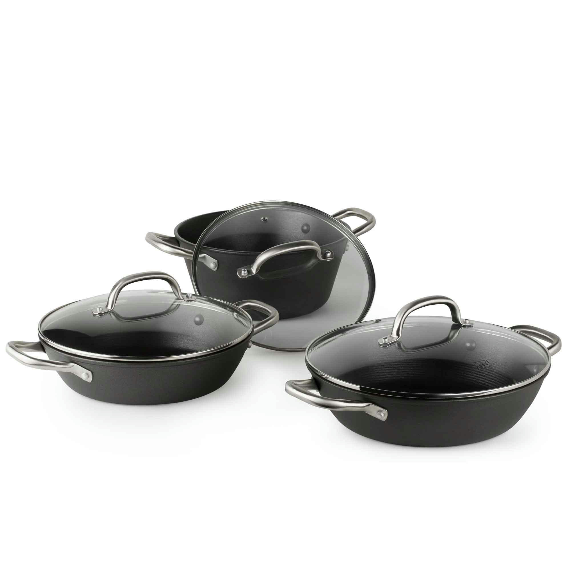NEW CLASSIC - Set de 2 casseroles et 1 marmite hollandaise en fonte