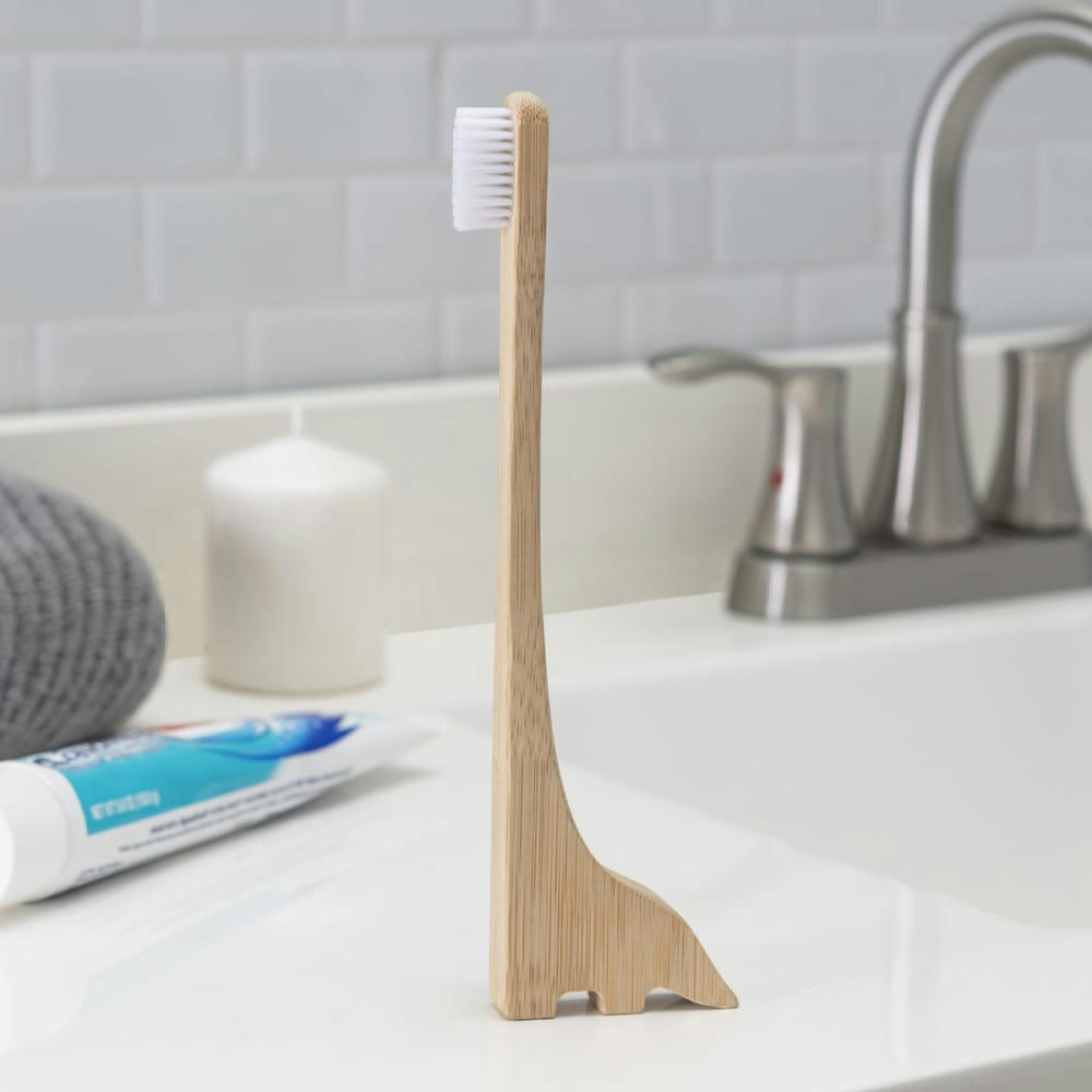 - Brosse à dent dinosaure bambou naturel