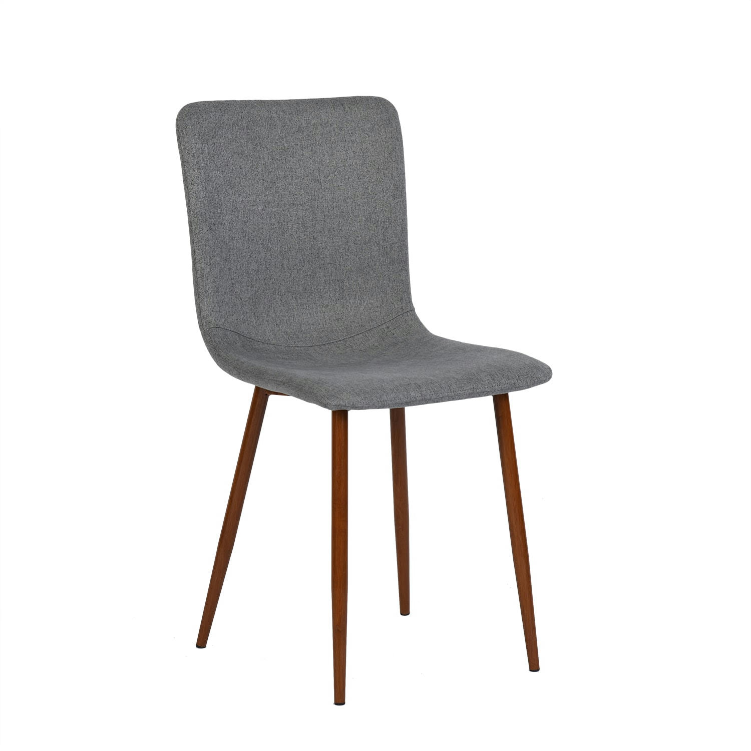 - Lot de 2 chaises de salle à manger rembourrées en tissu Gris