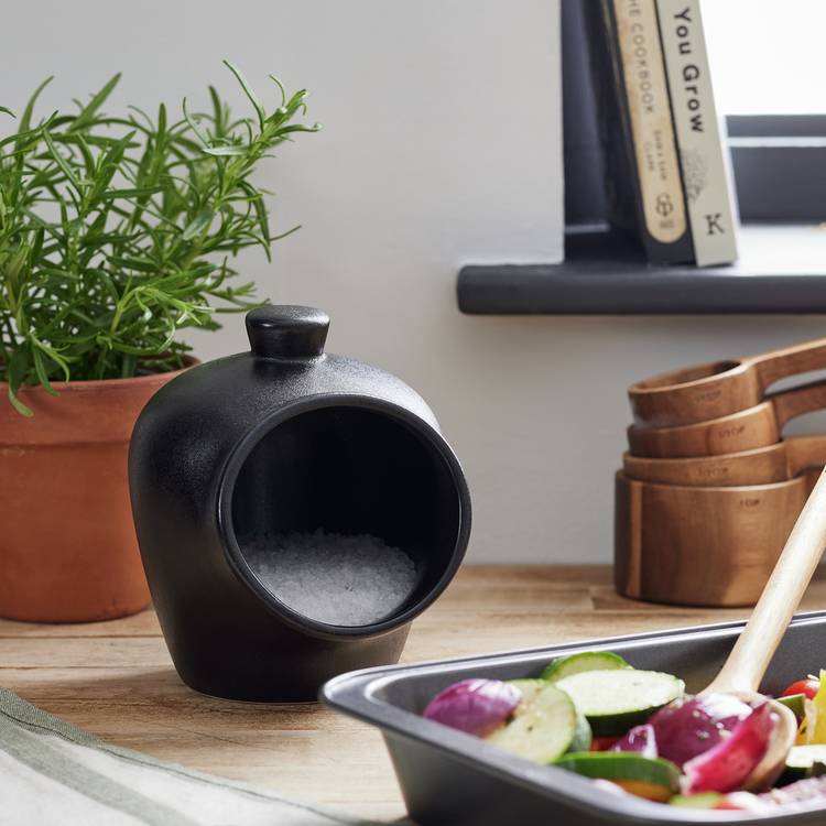 Habitat Industrial Stoneware Salt Container