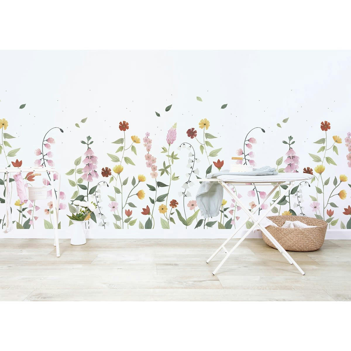 QUEYRAN - Papier peint panoramique fleurs en Papier Multicolore 2m x 2,48m