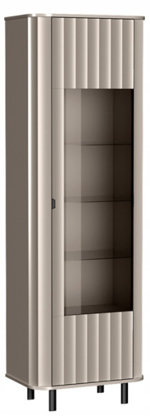 Witryna NOVADO 200 cm Clay Gray frezowane fronty czarne nogi nowoczesna
