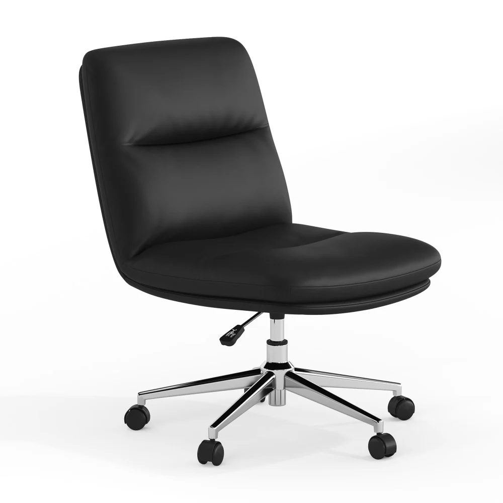 Commercial Mid-Back Padded Upholstered Swivel Office Chair - 25.5W x 24.75D x 29.75 - 32.5H