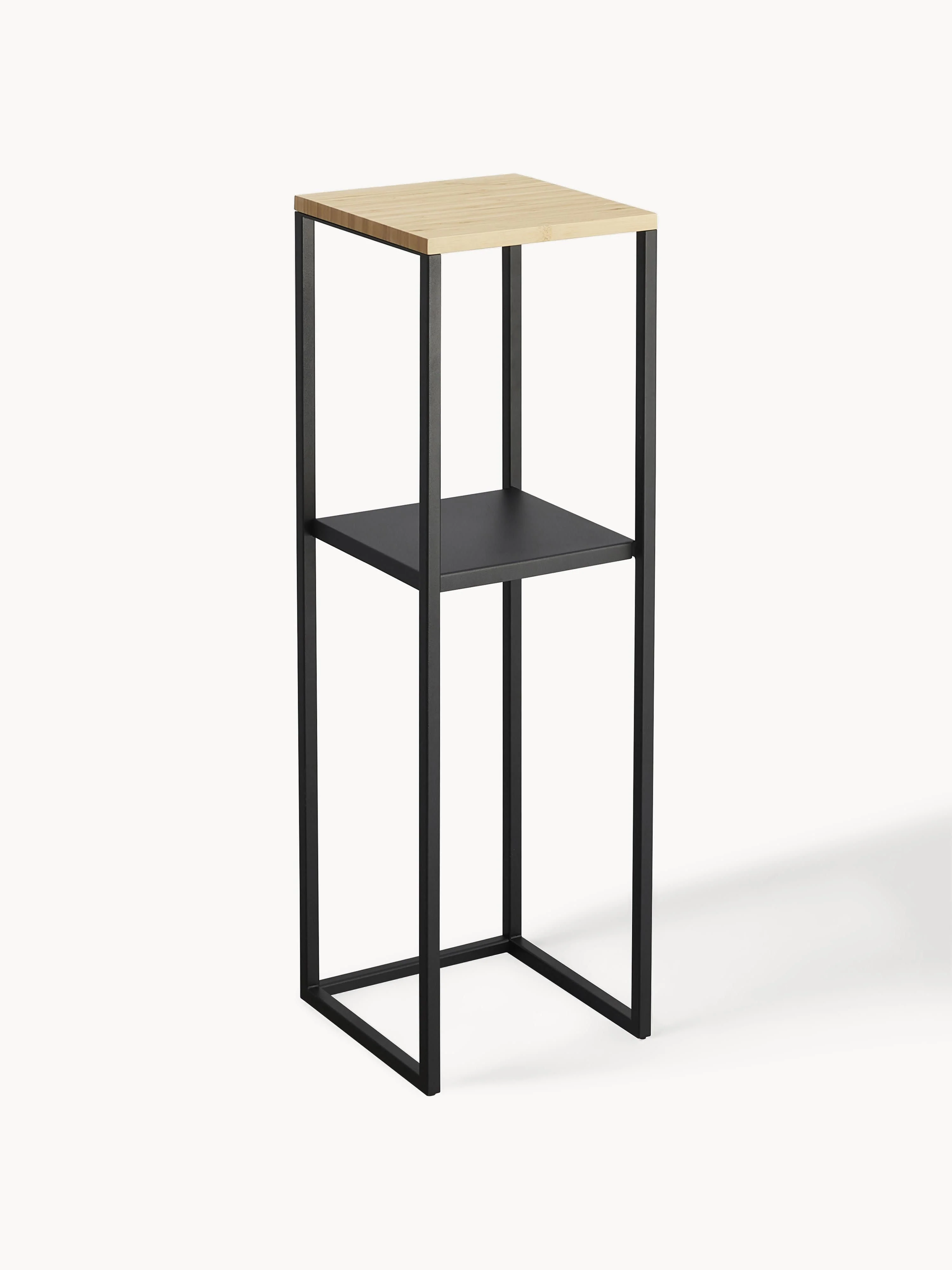 Schmales Regal Tower aus Metall und Bambusholz