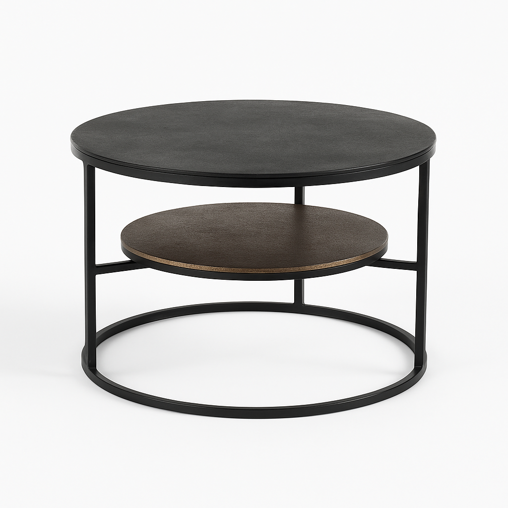 StarFurn Salontafel Lecia - Rond Goud Metaal - 80x80x50cm