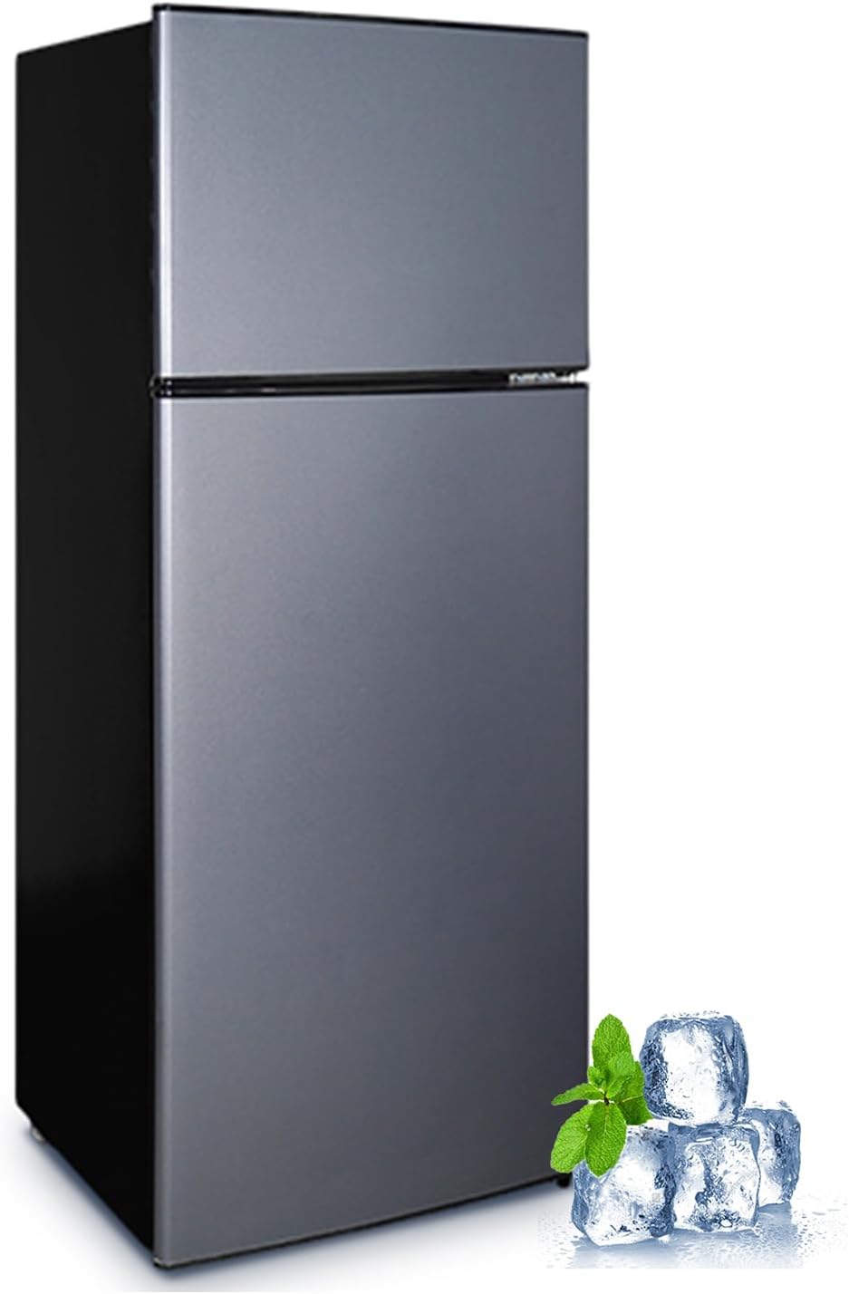 8.5 cu.ft Dual-Door Apartment Refrigerator with Freezer and Adjustable Thermostat - Slide-Out Glass Shelves for Dorms, Offices, RVs, and Homes