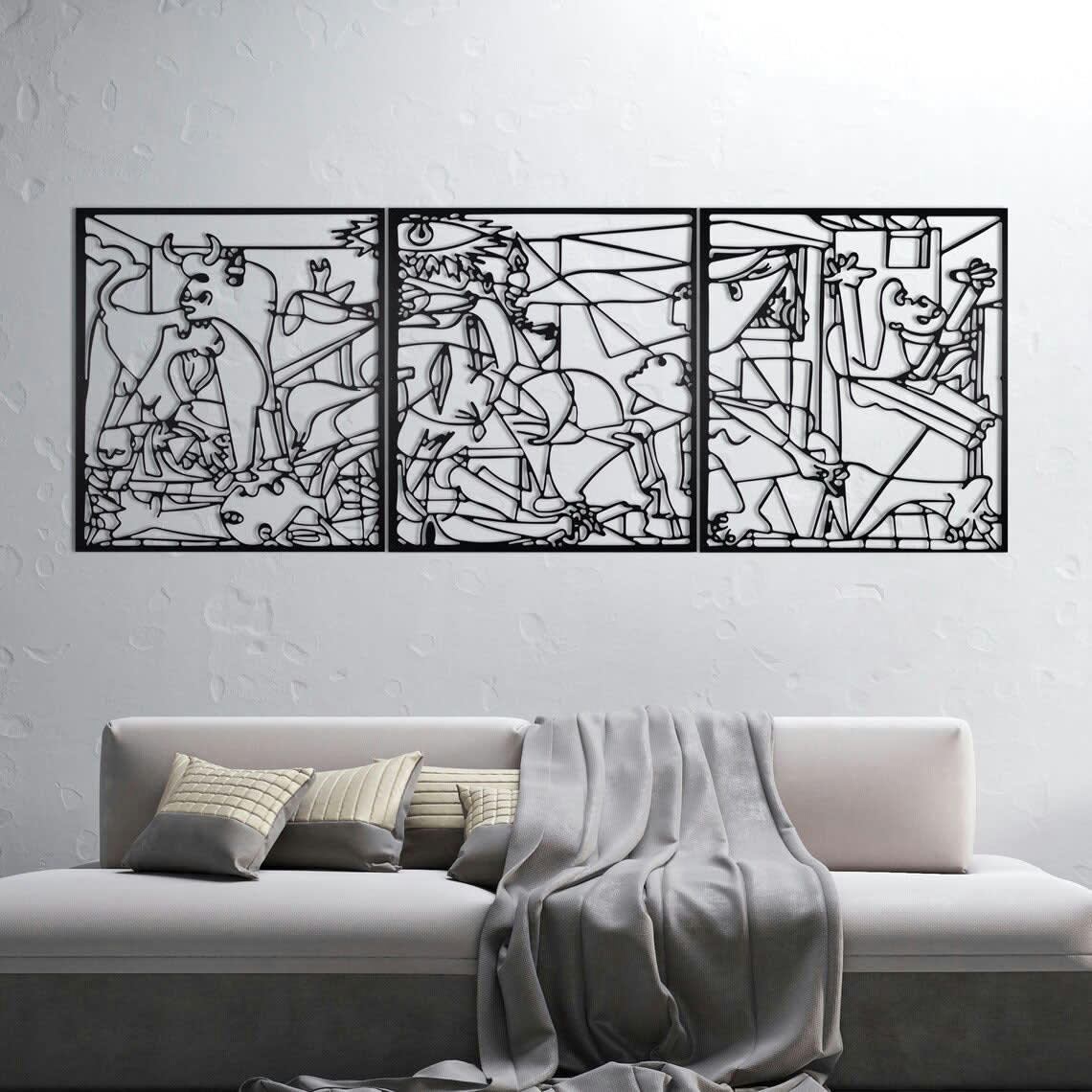 - Déco murale picasso guernica en métal 159x60 cm