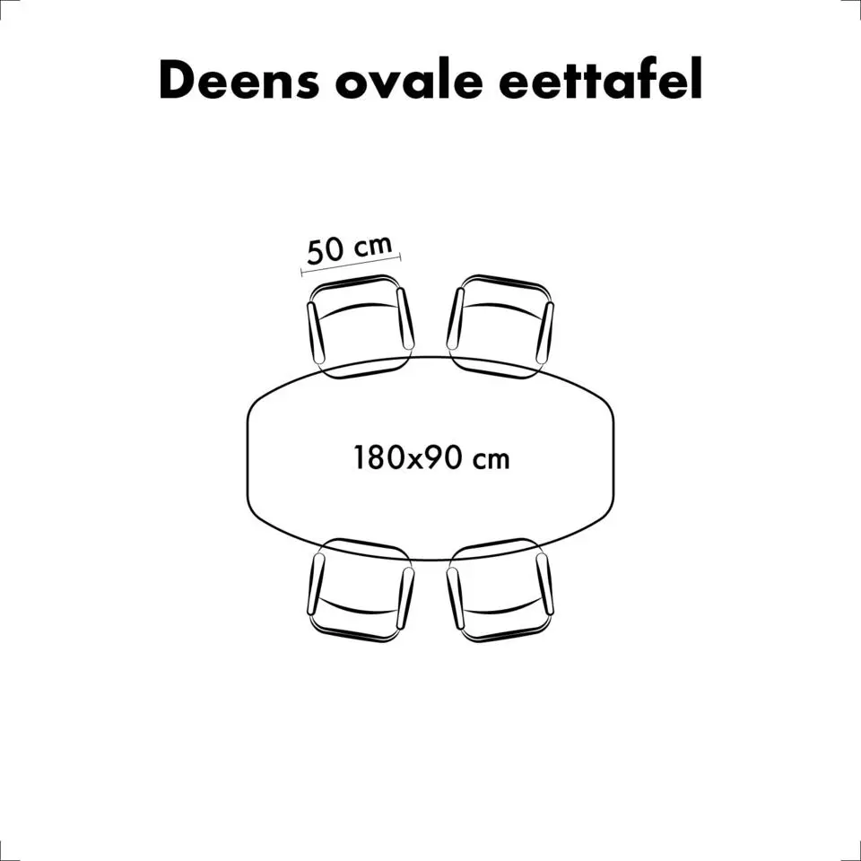 QUVIO Eettafel Sofia�?Deens ovaal �?180x90 cm �?Kruispoot �?Naturel