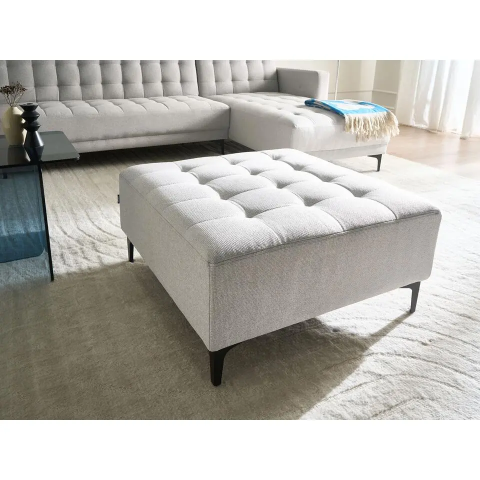 ABERDEEN - Ottomaan - Lichtgrijs - Stof