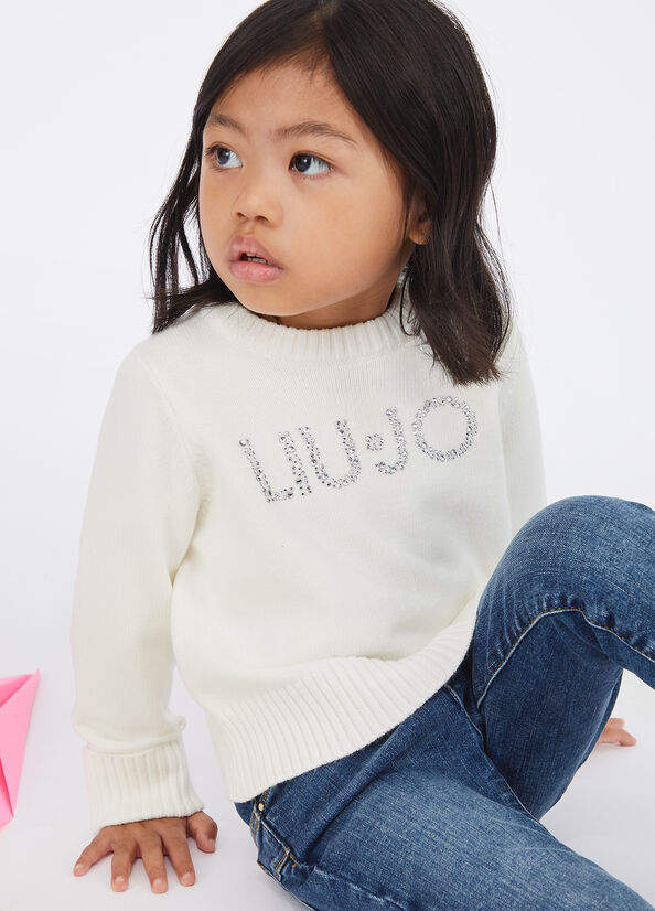 Maglia con logo e strass