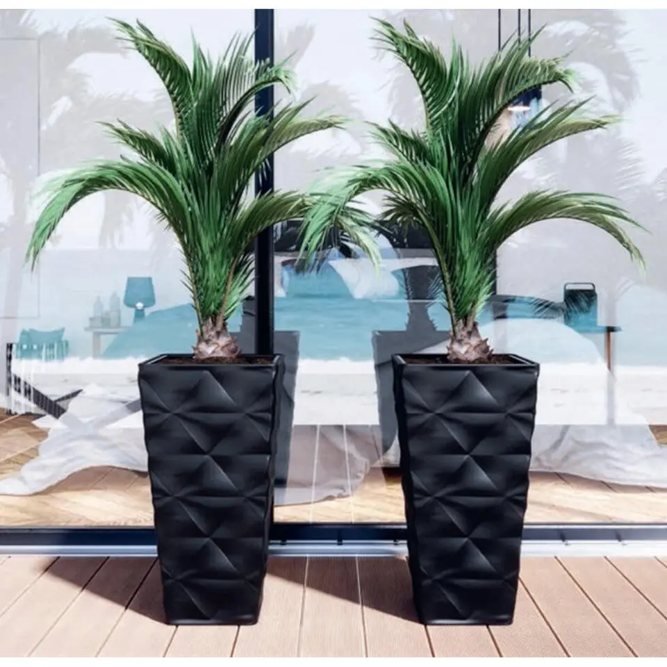 Form Plastic Plantenpot Diva - kunststof - zwart - D40 x H75 cm