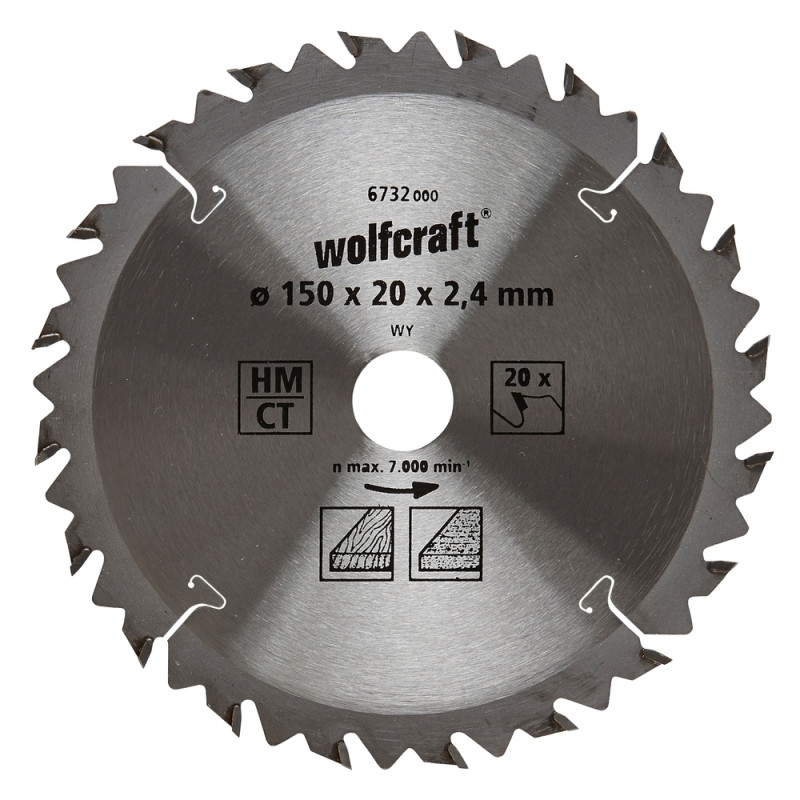 Lame de scie circulaire pour panneaux agglomérés Ø 150 x 20 mm WOLFCRAFT