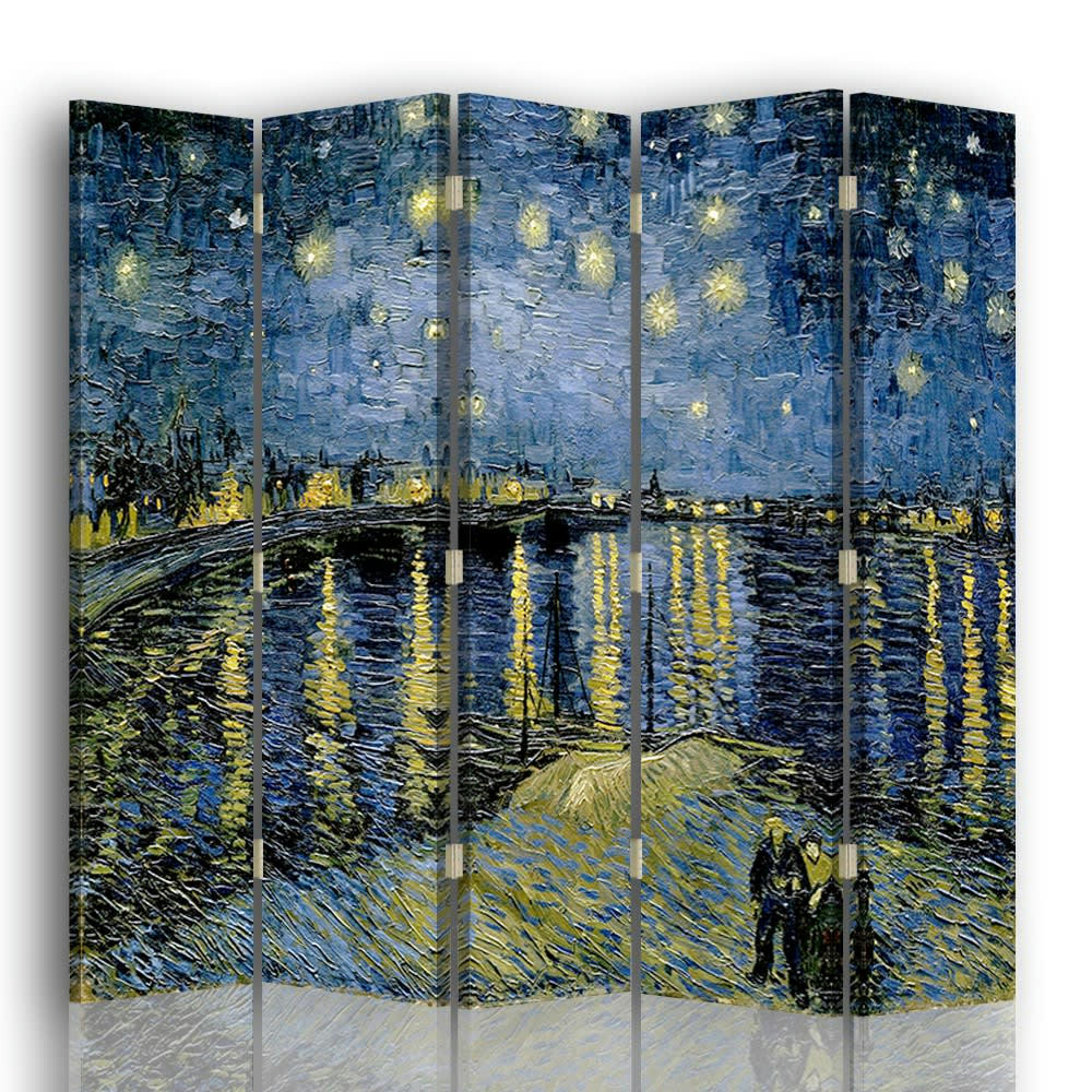- Paravent Nuit Étoilée sur le Rhone - Van Gogh cm 180x170 (5 volets)