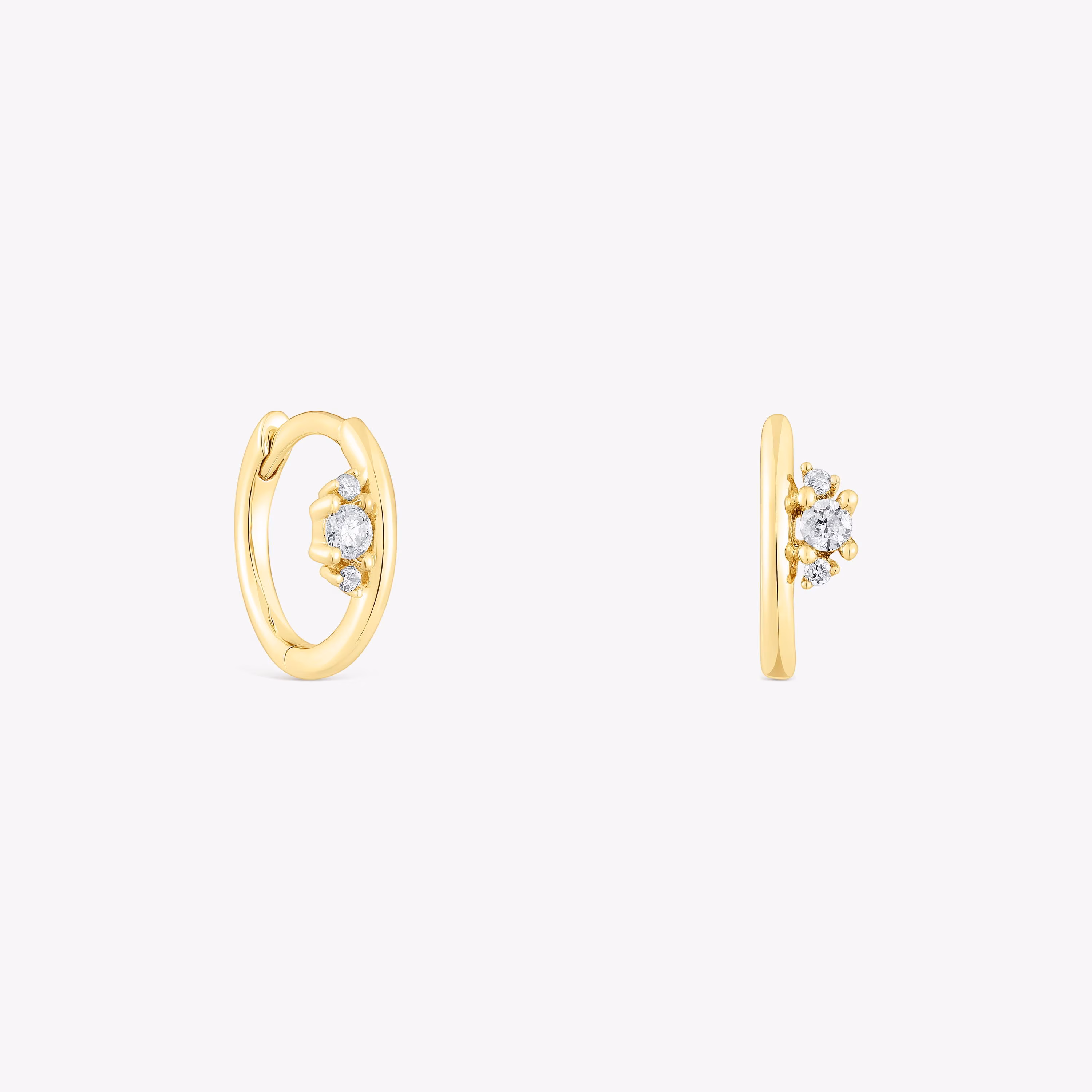 Pendientes aro de oro y diamantes Les Classiques