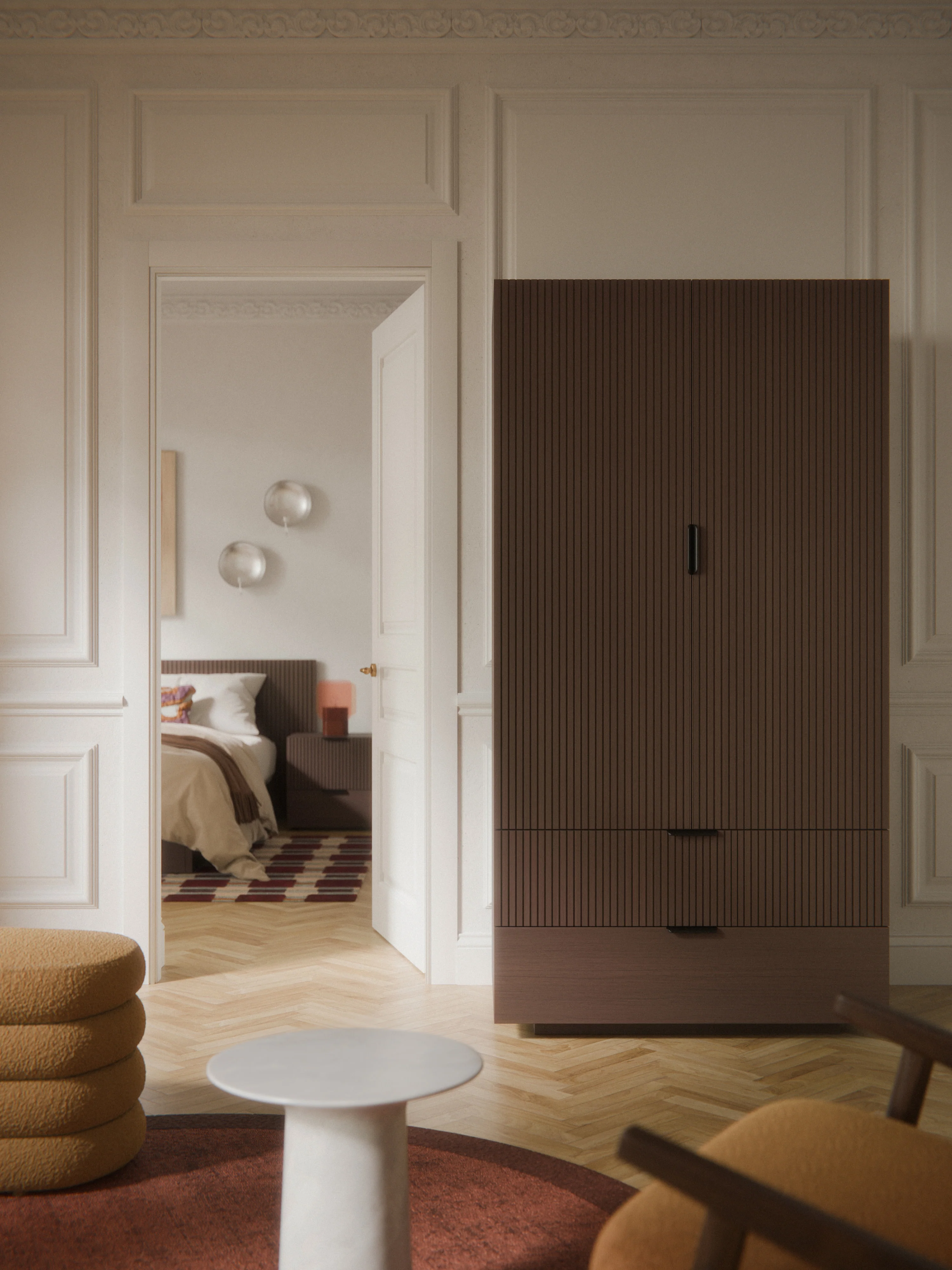 Kompakt-Kleiderschrank Sato aus Holz