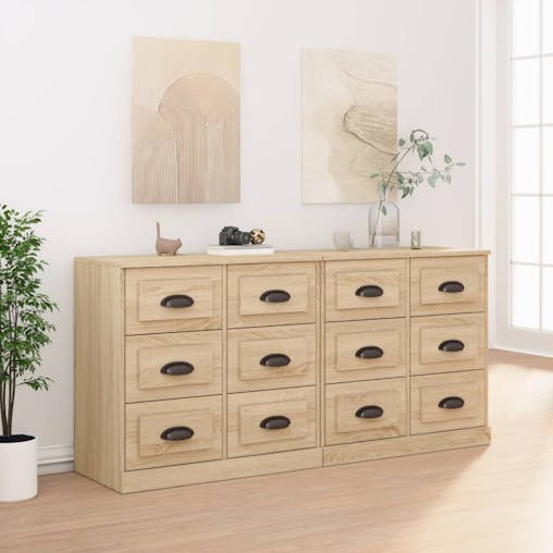 NNEVL Sideboards 2 pcs Sonoma Oak Engineered Wood
