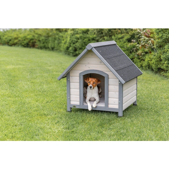 Hundehütte »Cottage«, Satteldach, S-M, BxHxT: 71 x 77 x 76 cm, Holz, grau