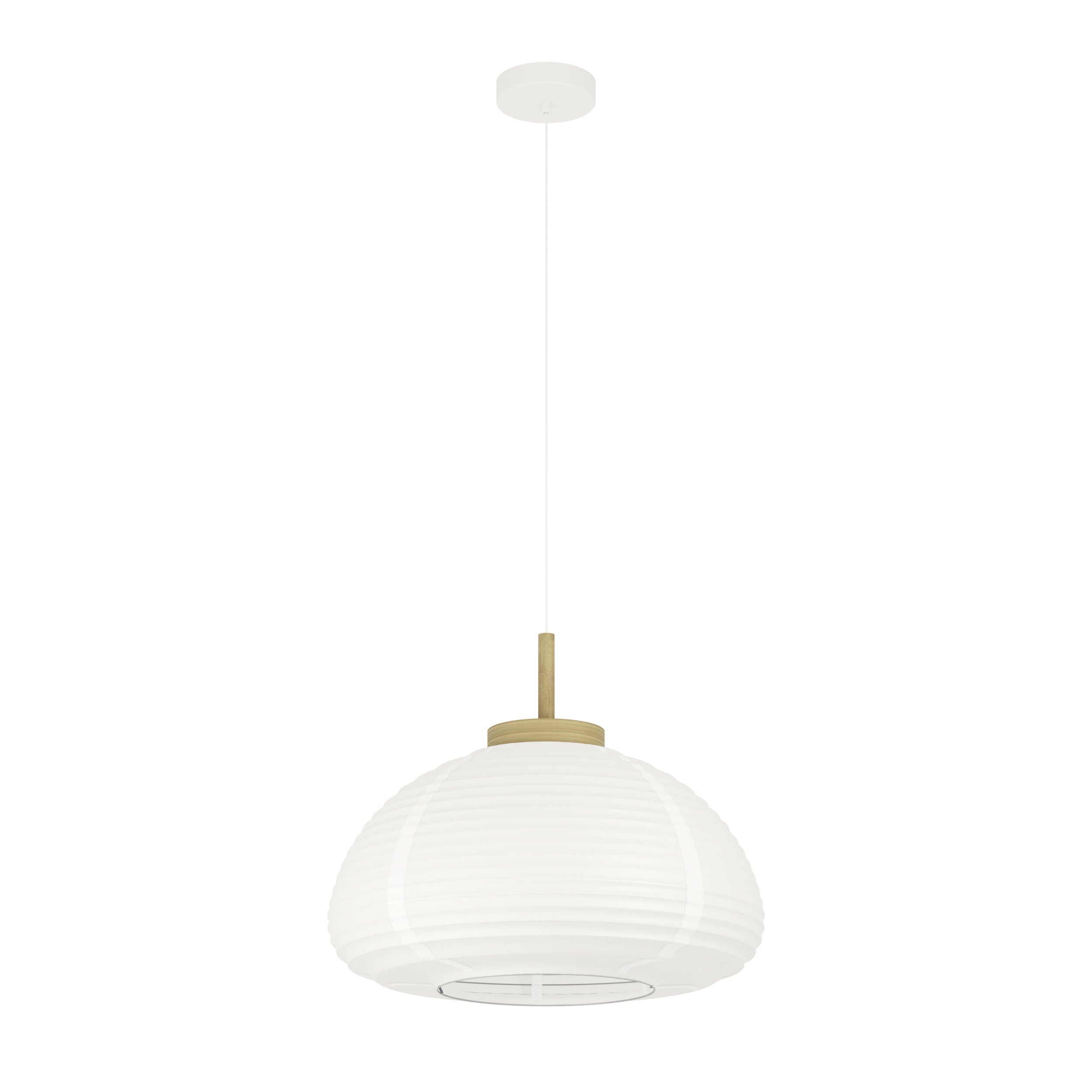 EGLO hanglamp Summerhill - e27 - hout/papier - wit/bruin