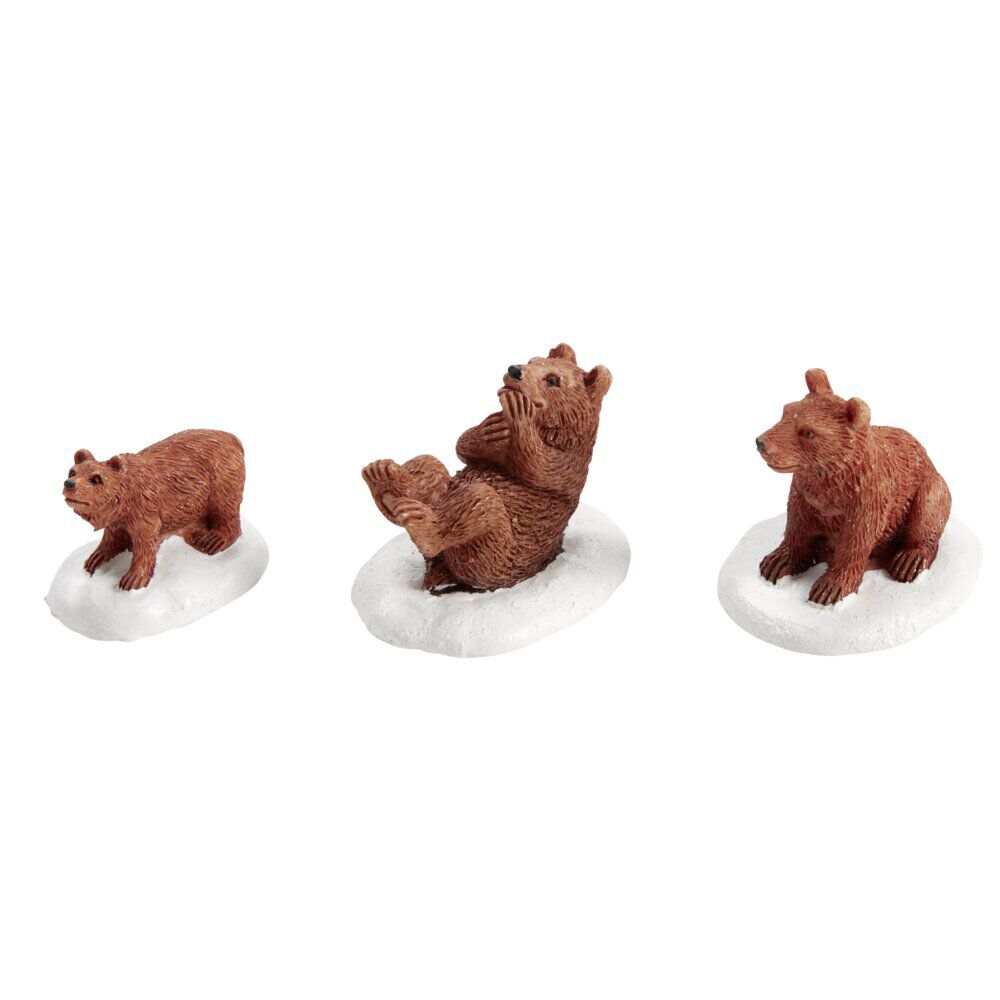 Sujet de No&euml;l famille ours en polyrésine 3 pièces