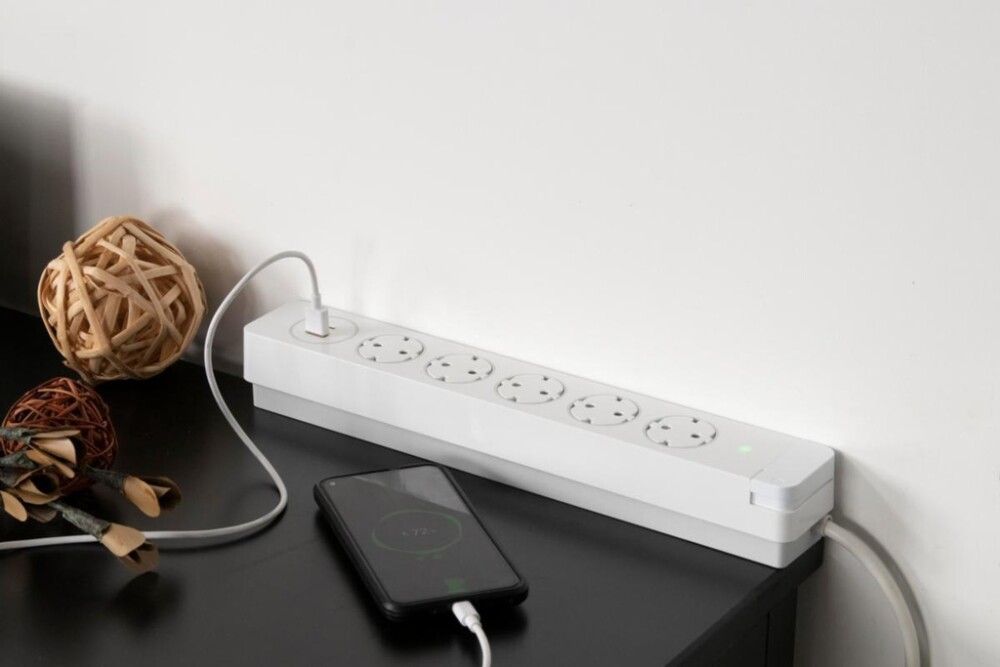 GRENUTTAK GELIA 5-V JORDET 2XUSB-A/C 2M HVIT