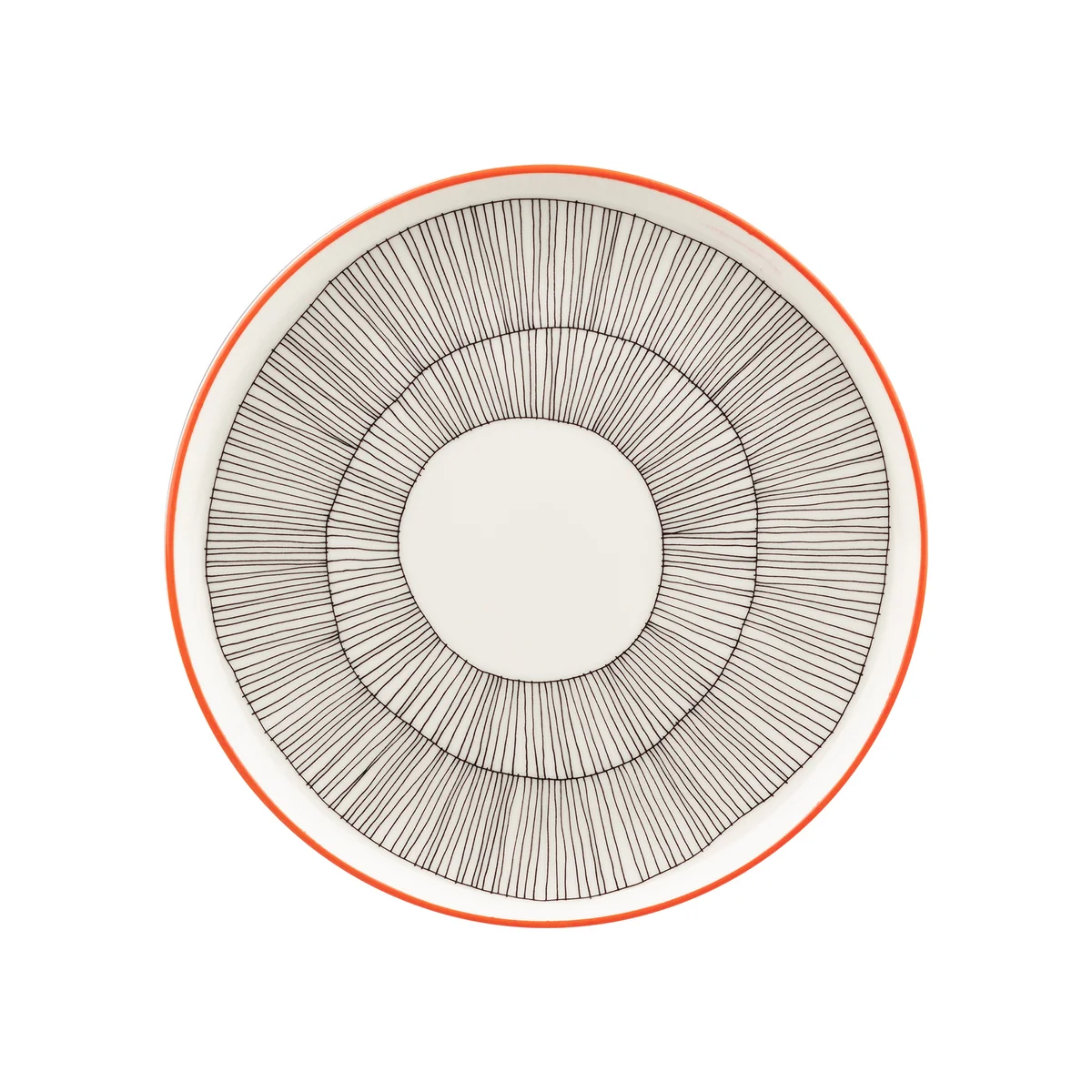 Marimekko - Oiva Kukat Puhkeavat Teller, Ø 20 cm, weiß / schwarz / orange