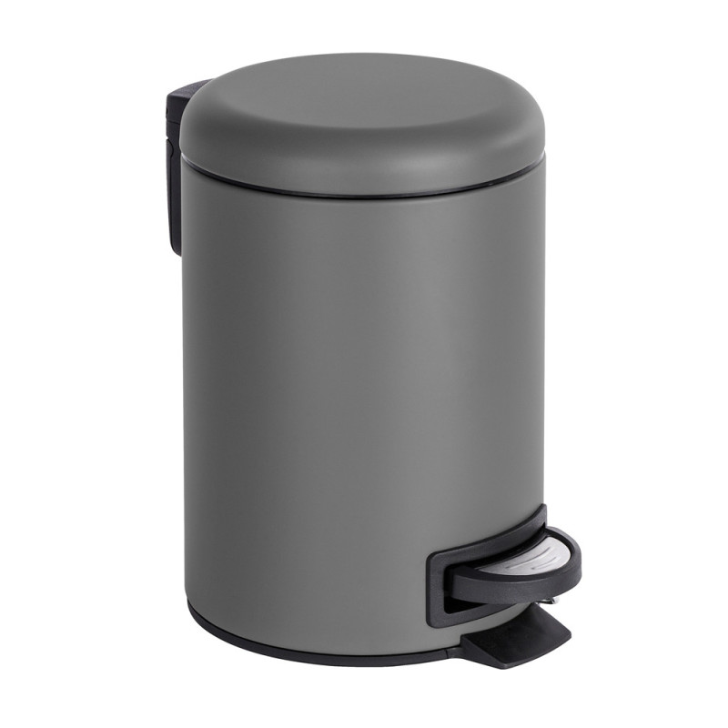 Poubelle à pédale Leman gris mat 3 L WENKO