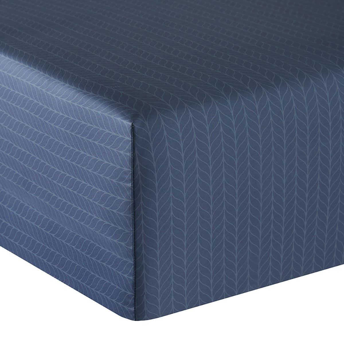 VICTORIA PARK - Drap housse satin bleu foncé 180x200 cm